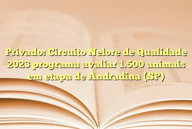 Privado: Circuito Nelore de Qualidade 2023 programa avaliar 1.500 animais em etapa de Andradina (SP)