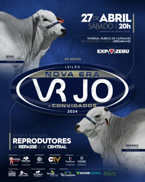 Expozebu 2024 sedia o 29° Leilão Nova Era VRJO e Convidados, em Uberaba (MG) Expozebu 2024 sedia o 29° Leilão Nova Era VRJO e Convidados, em Uberaba (MG)