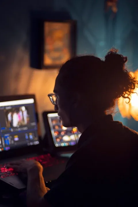 man using laptop computer