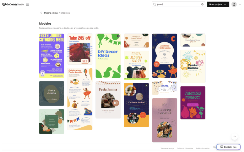 Materiais visuais para “Festas Juninas” já estão disponíveis grátis no GoDaddy Studio