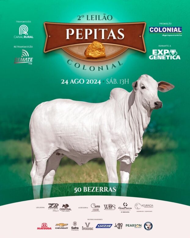 Colonial Agropecuária realizará 2º Leilão Pepitas Colonial durante a Expogenética