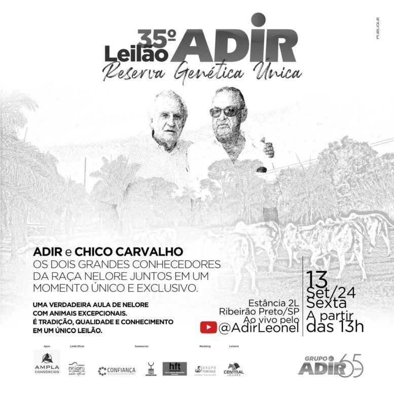 Ribeirão Preto será sede do 35º Leilão Adir Reserva Genética Única Ribeirão Preto será sede do 35º Leilão Adir Reserva Genética Única