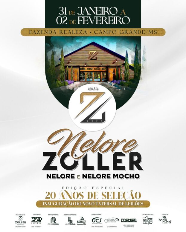 Nelore Zoller terá oferta de mais de 200 animais em quatro dias de leilão Nelore Zoller terá oferta de mais de 200 animais em quatro dias de leilão