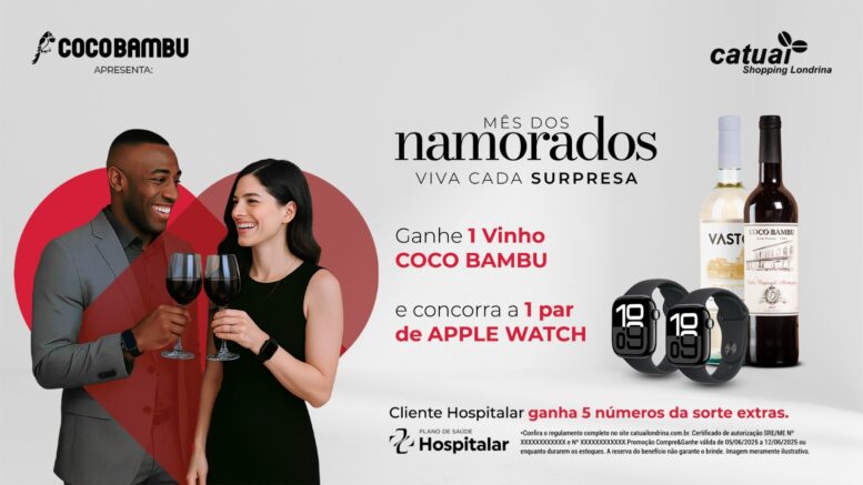 Catuaí celebra o mês dos namorados com sorteio de pares de Apple Watch