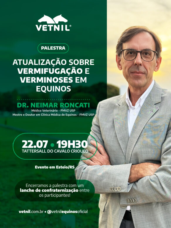 Vetnil promove palestra do Professor Dr. Neimar Roncati sobre verminoses e vermifugação em equinos, em Esteio (RS)