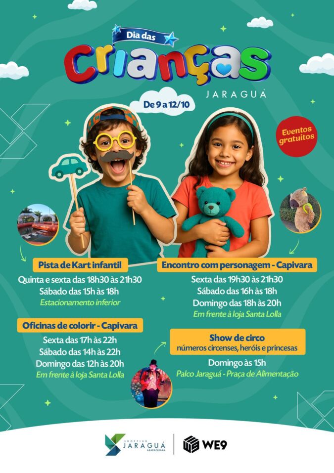 Shopping Jaraguá celebra Dia das Crianças com atrações lúdicas e gratuitas