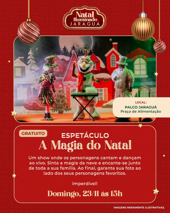 Domingo tem o espetáculo A Magia do Natal no Jaraguá