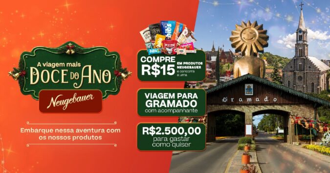 Natal da Neugebauer leva clientes para Gramado com direito à mala cheia de chocolates