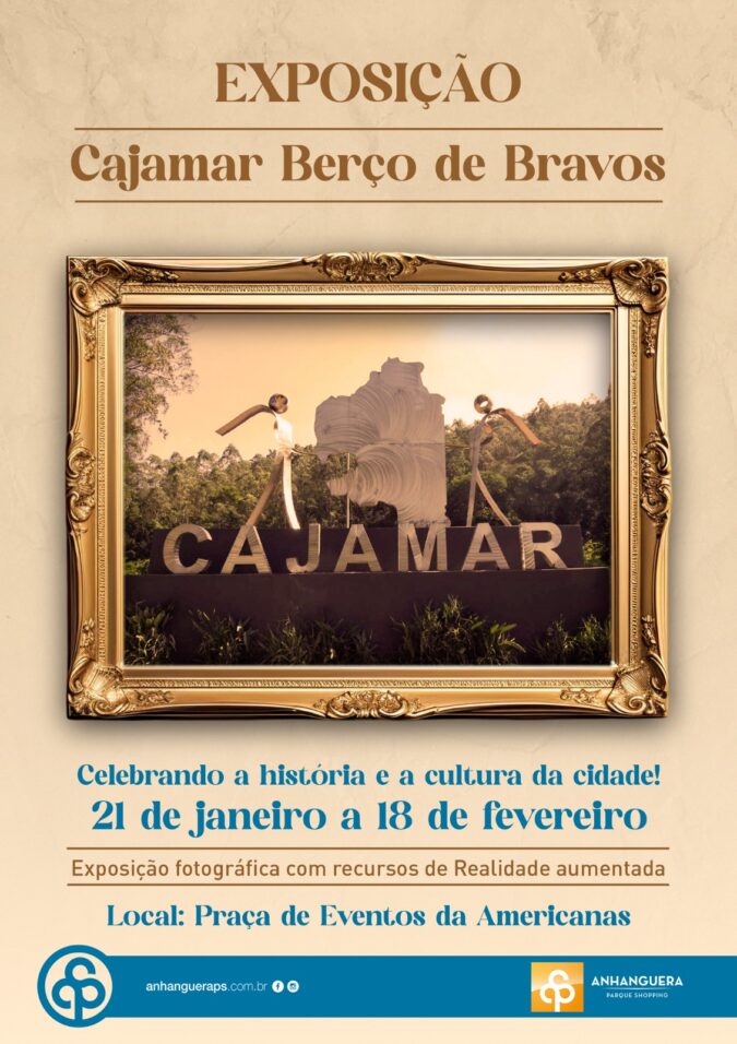 Exposição “Cajamar: Berço de Bravos” chega ao Anhanguera Parque Shopping, integrando a programação do aniversário de Cajamar.