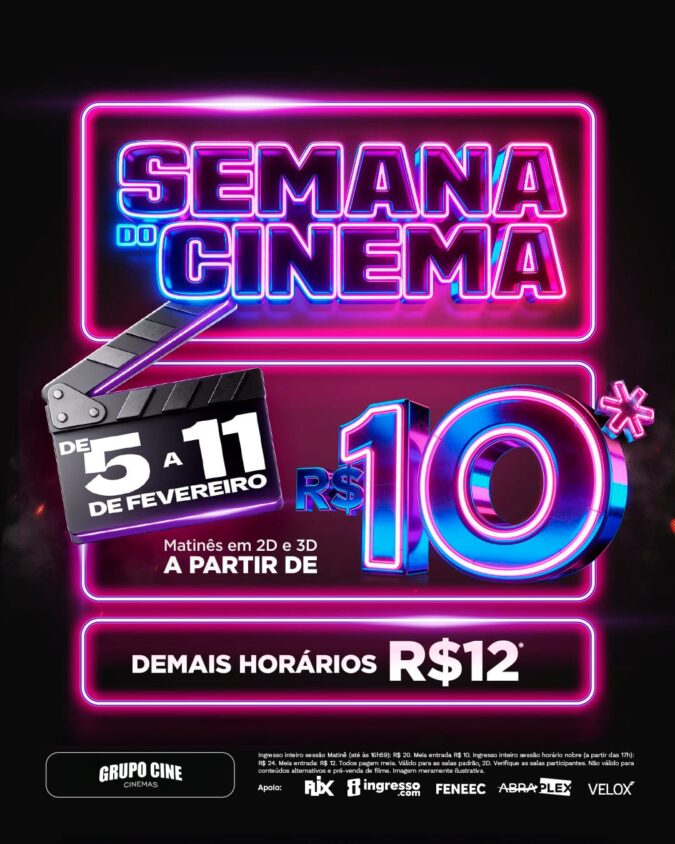 Itapecerica Shopping e Grupo Cine promovem Semana do cinema com ingressos a R$ 10
