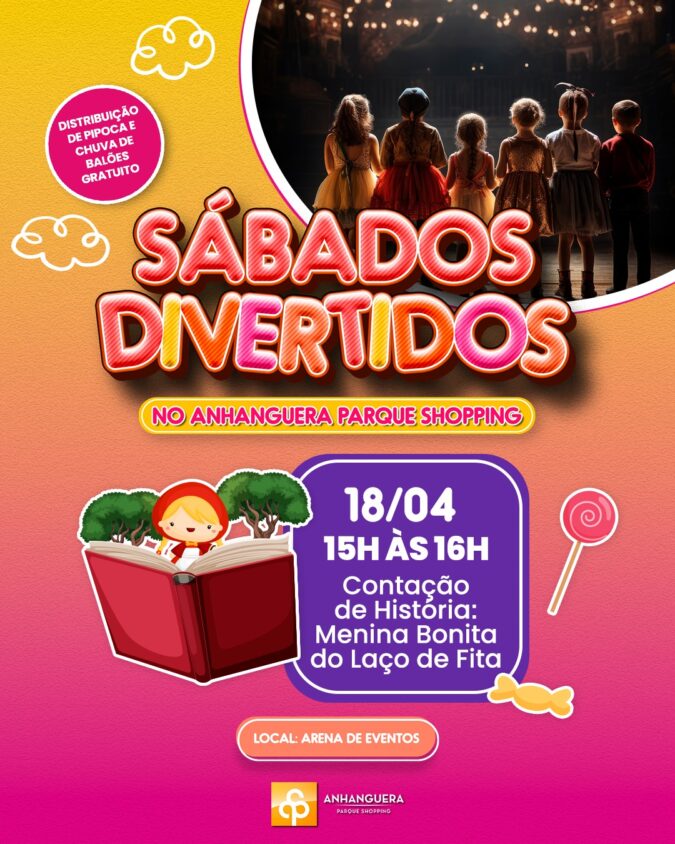Sábados Divertidos no Anhanguera Parque Shopping traz contação de história especial neste fim de semana