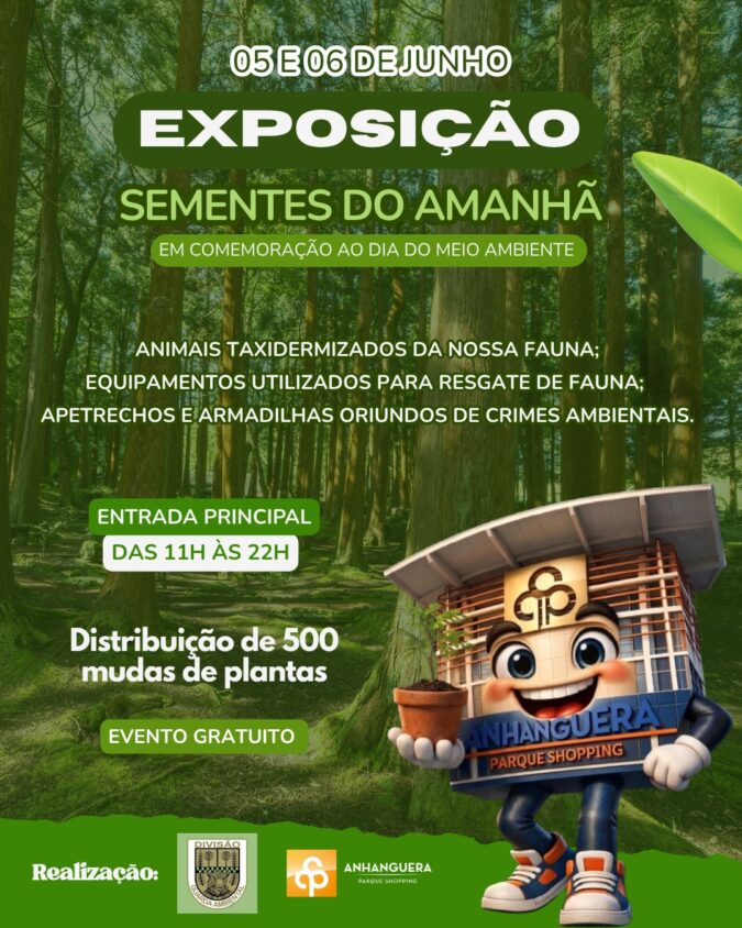 Anhanguera Parque Shopping promove ação ambiental com distribuição de 500 mudas em parceria com a Divisão Ambiental da Guarda Municipal de Cajamar.