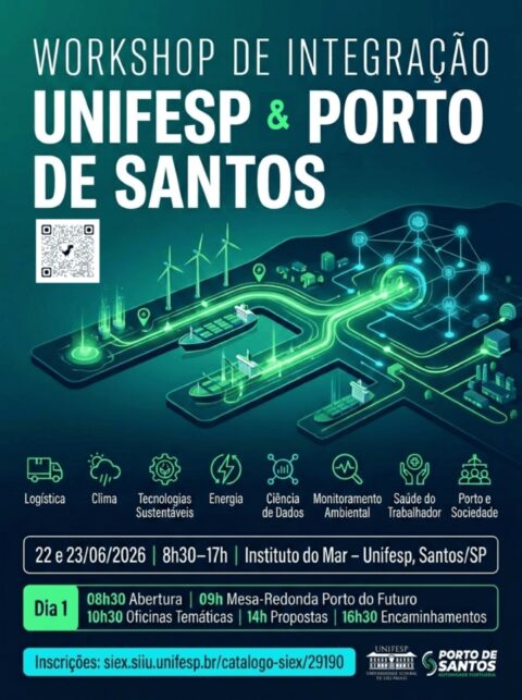 Unifesp e Autoridade Portuária de Santos promovem workshop sobre inovação, tecnologia e sustentabilidade no Porto de Santos