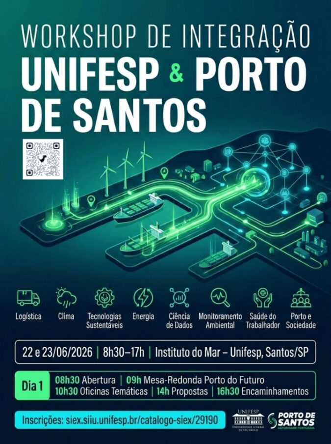 Unifesp e Autoridade Portuária de Santos promovem workshop sobre inovação, tecnologia e sustentabilidade no Porto de Santos