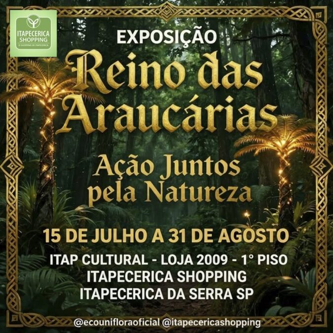 No Reino das Araucárias convida o público a uma jornada entre natureza, história e fantasia no Itapecerica Shopping