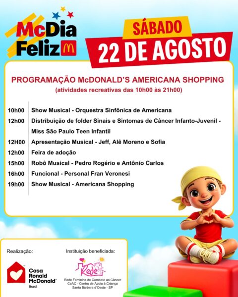 McDia Feliz mobiliza Americana Shopping em ação de solidariedade e diversão para toda a família