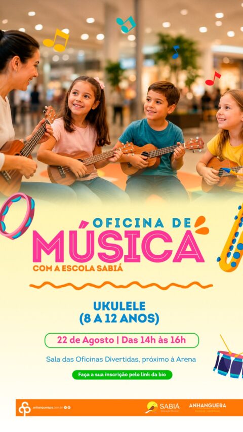 Anhanguera Parque Shopping promove Oficina de Música e ação de solidariedade neste sábado