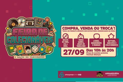 Feira de Colecionáveis no Anhanguera Parque Shopping reúne itens que despertam nostalgia e memória afetiva no dia 27 de setembro