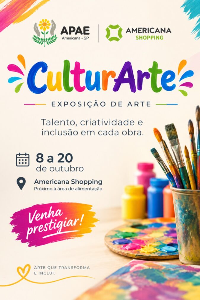 CulturArte reúne 41 obras e celebra talento, inclusão e criatividade no Americana Shopping